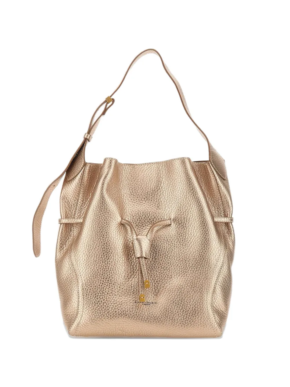 GIANNI CHIARINI coarse-grained bucket shoulder bag - Rosa
