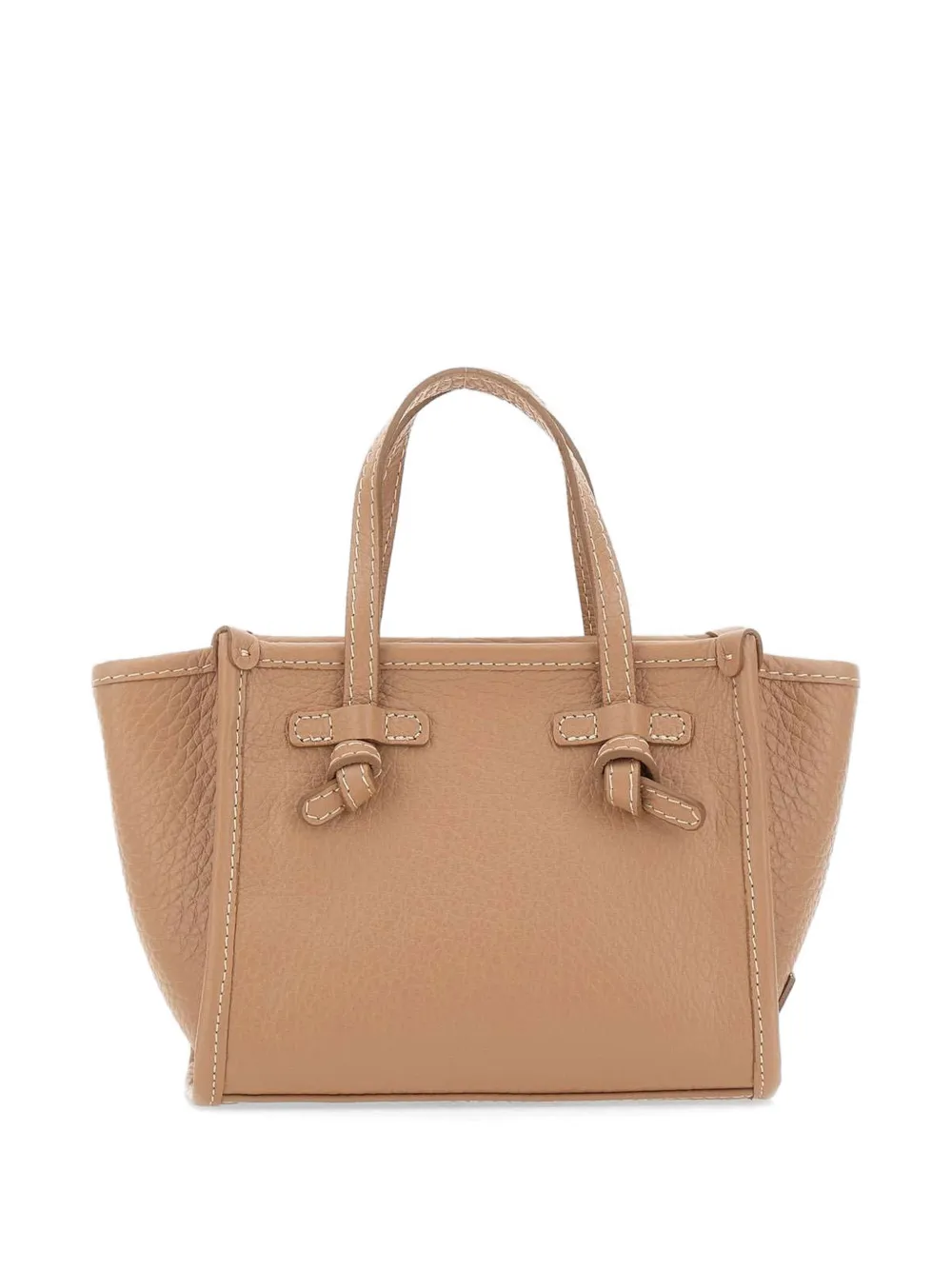 MARCELLA CLUB mini Miss Marcella grained-leather tote bag - Toni neutri