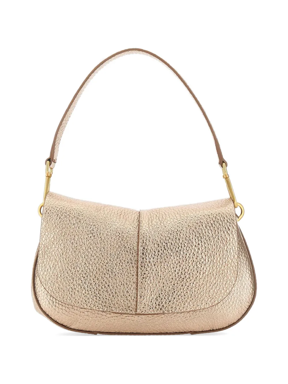 GIANNI CHIARINI Helena Round grained flap leather shoulder bag - Rosa