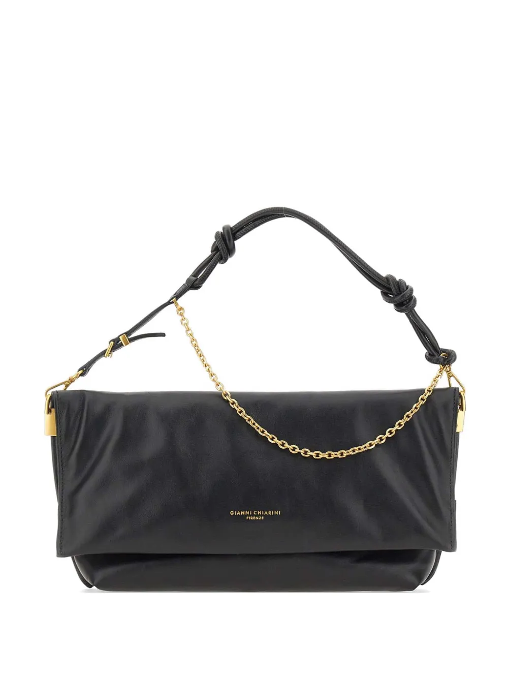 GIANNI CHIARINI Fanny knitted leather shoulder bag - Nero