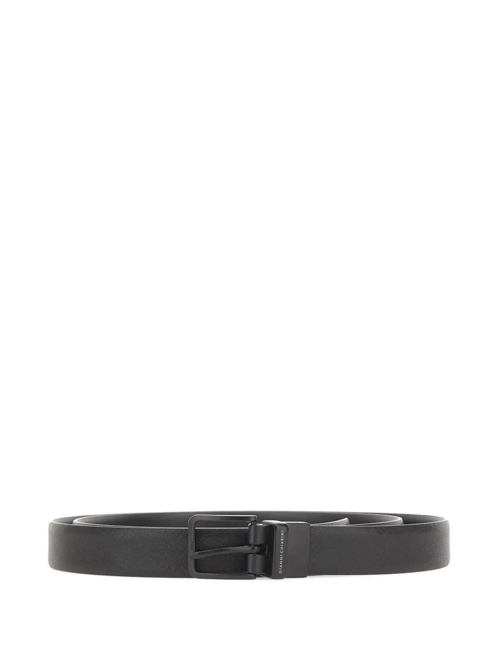 GIANNI CHIARINI saffiano logo buckle belt - Nero