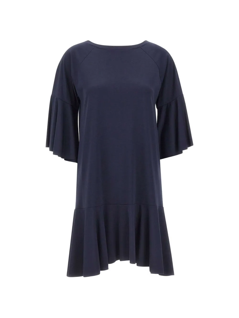 kaos raglan-sleeves ruffle dress - Blu
