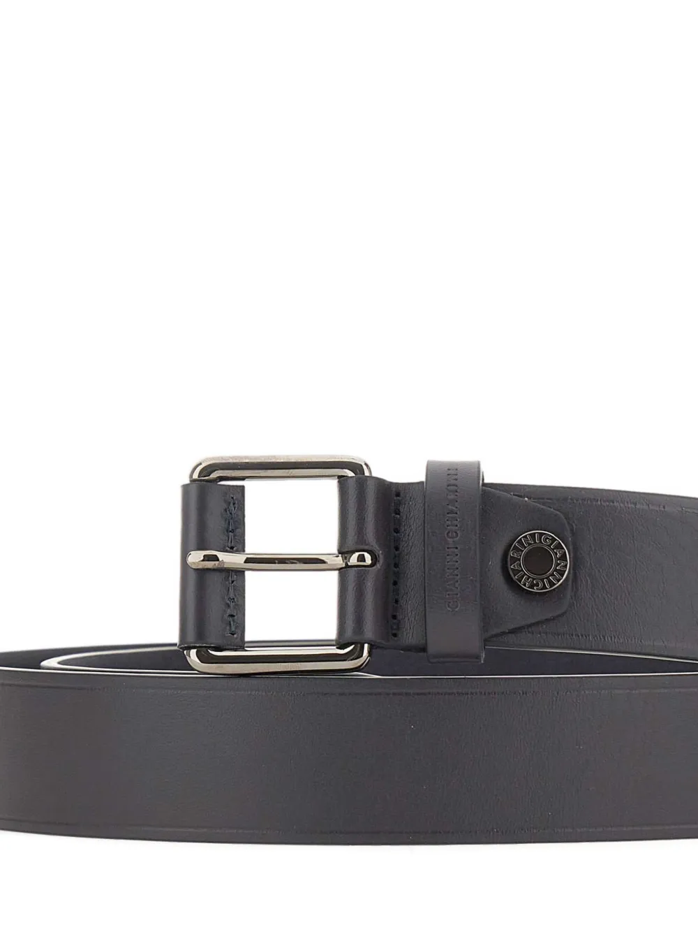 Embossed Logo Leather Belt