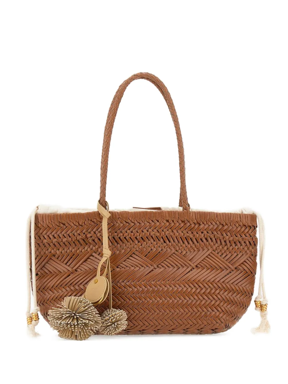 GIANNI CHIARINI Paloma woven leather shoulder bag - Marrone