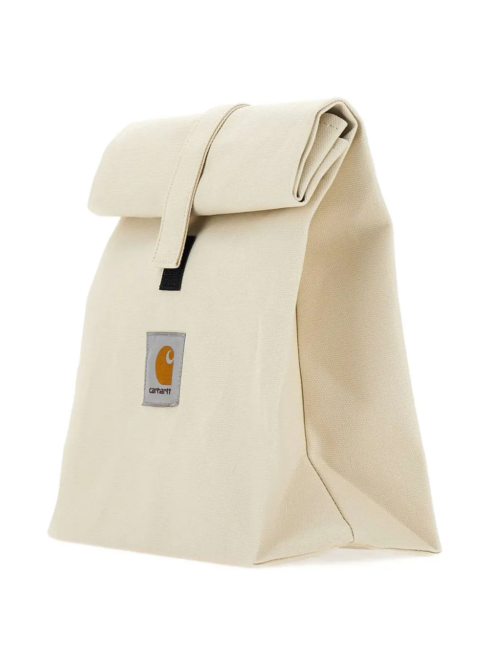 roll-top logo patch tote bag