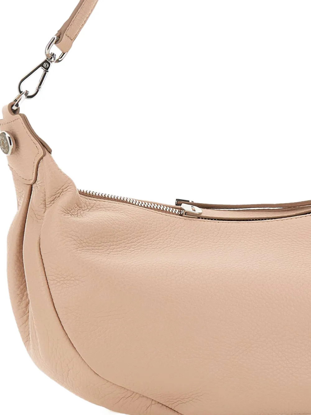 Aisha Zip Grained Leather Shoulder Bag