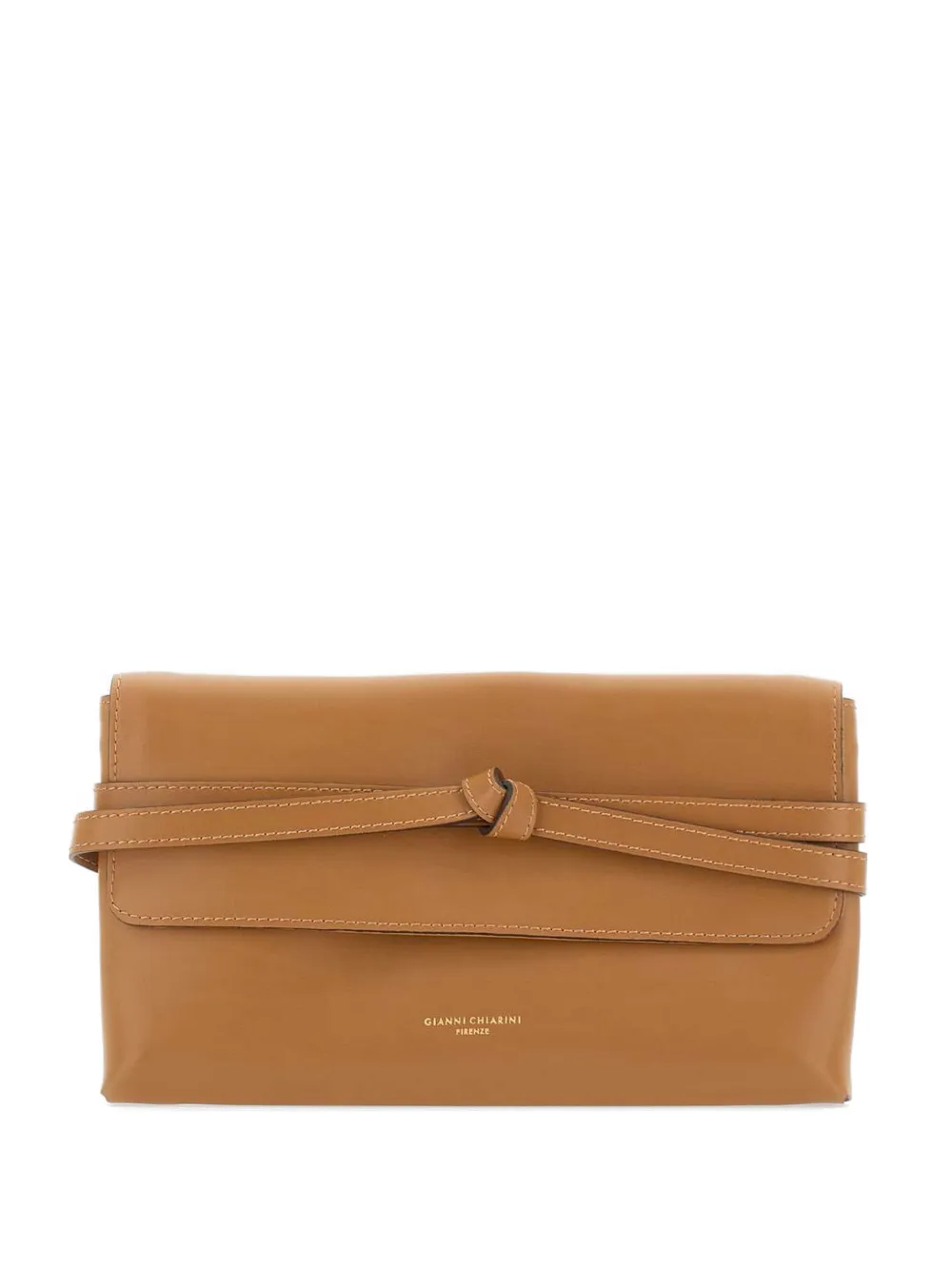 GIANNI CHIARINI Belty leather clutch bag - Toni neutri