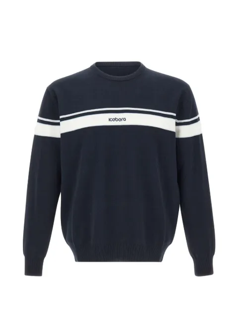 Iceberg striped logo embroidered sweater
