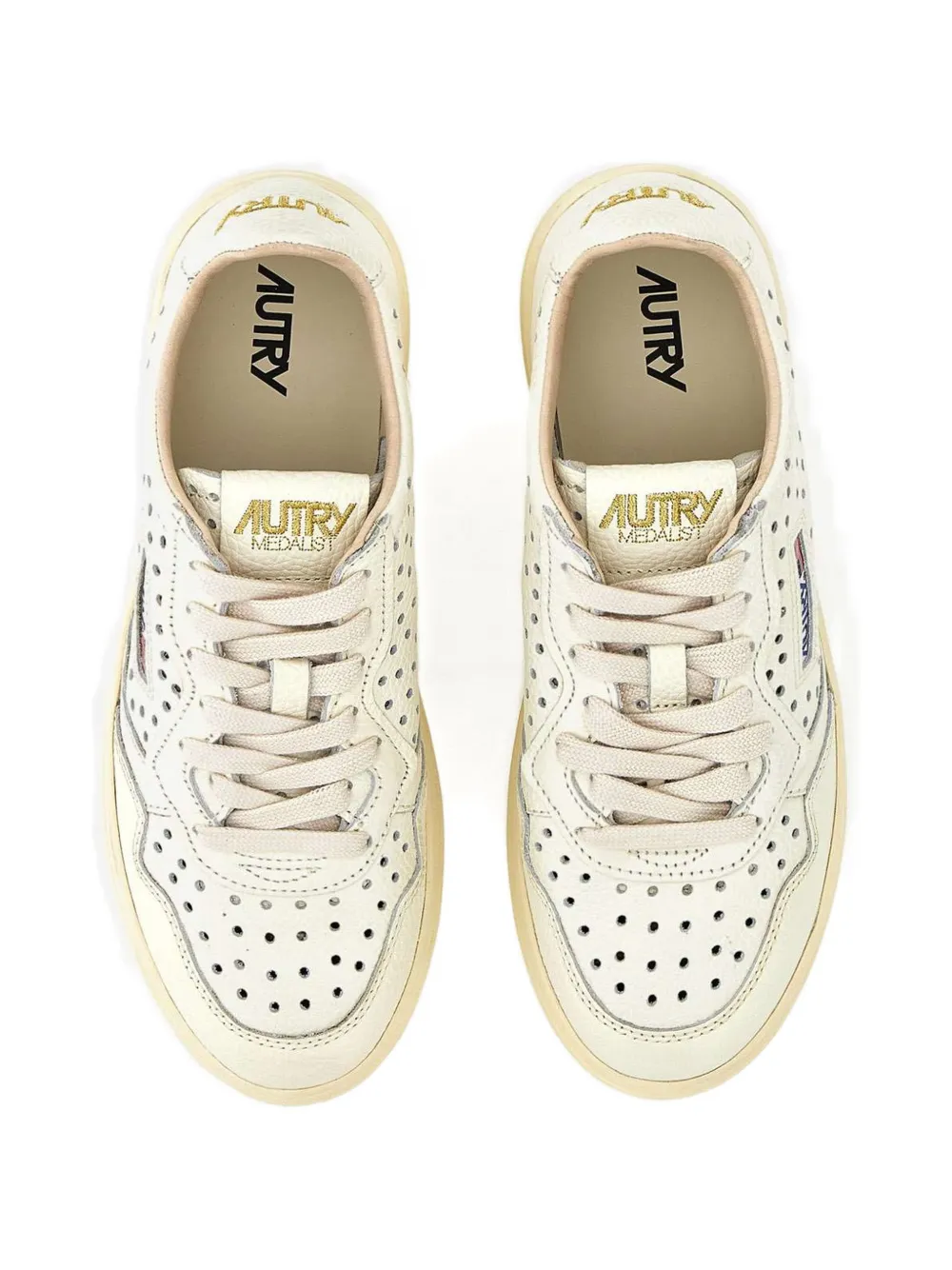 Autry Medalist low-top sneakers met geperforeerde details Beige