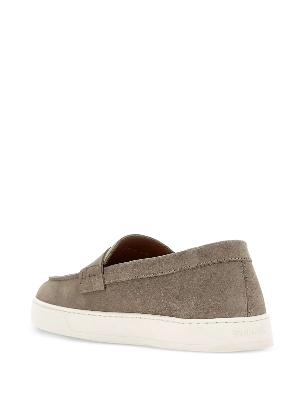  Doucal's Apron Stitching Leather Loafers - Grey 