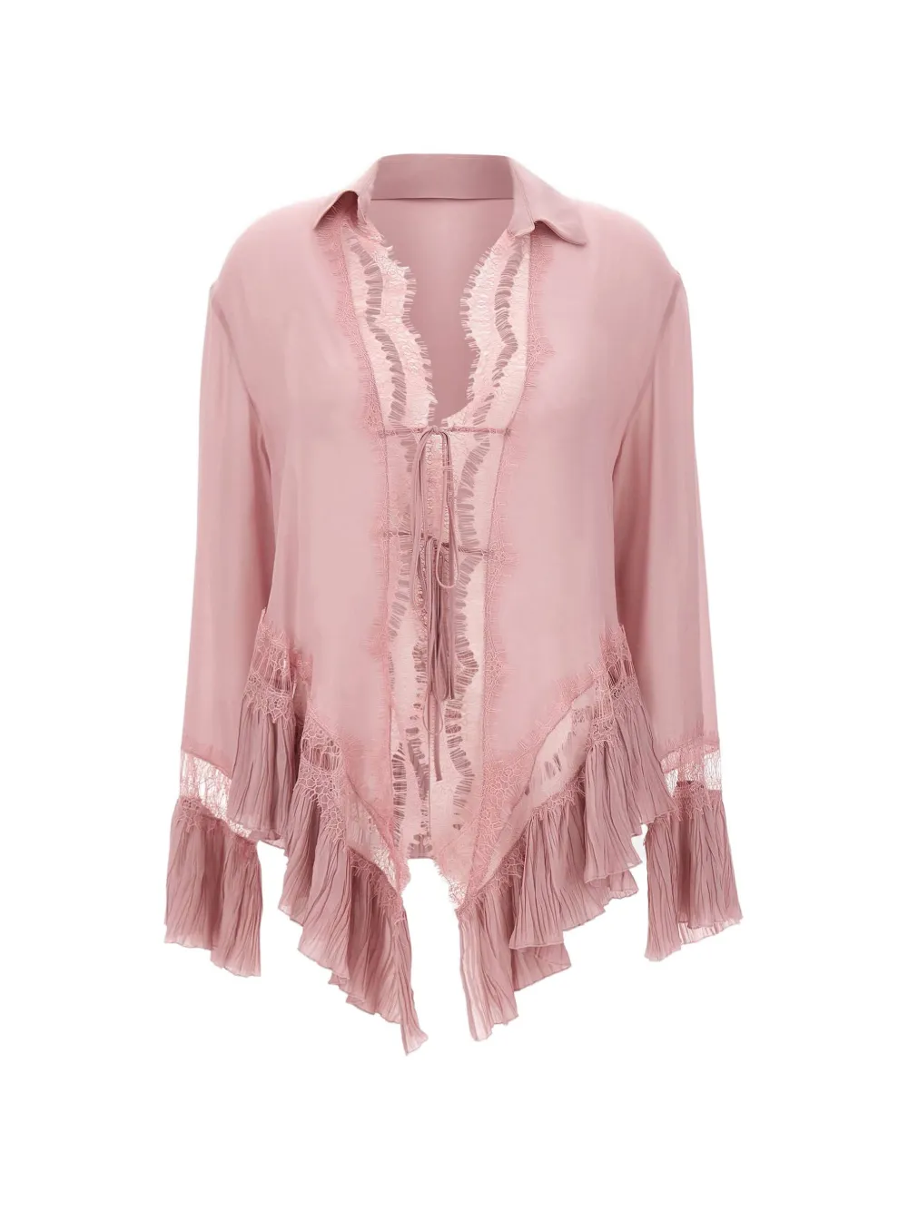 Blumarine Lace-trim Blouse In Pink