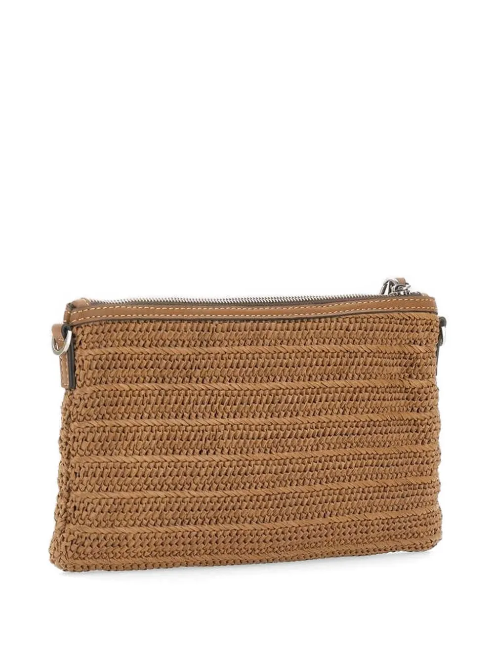  Marcella Club Woven Straw Leather Clutch Bag - Neutrals 