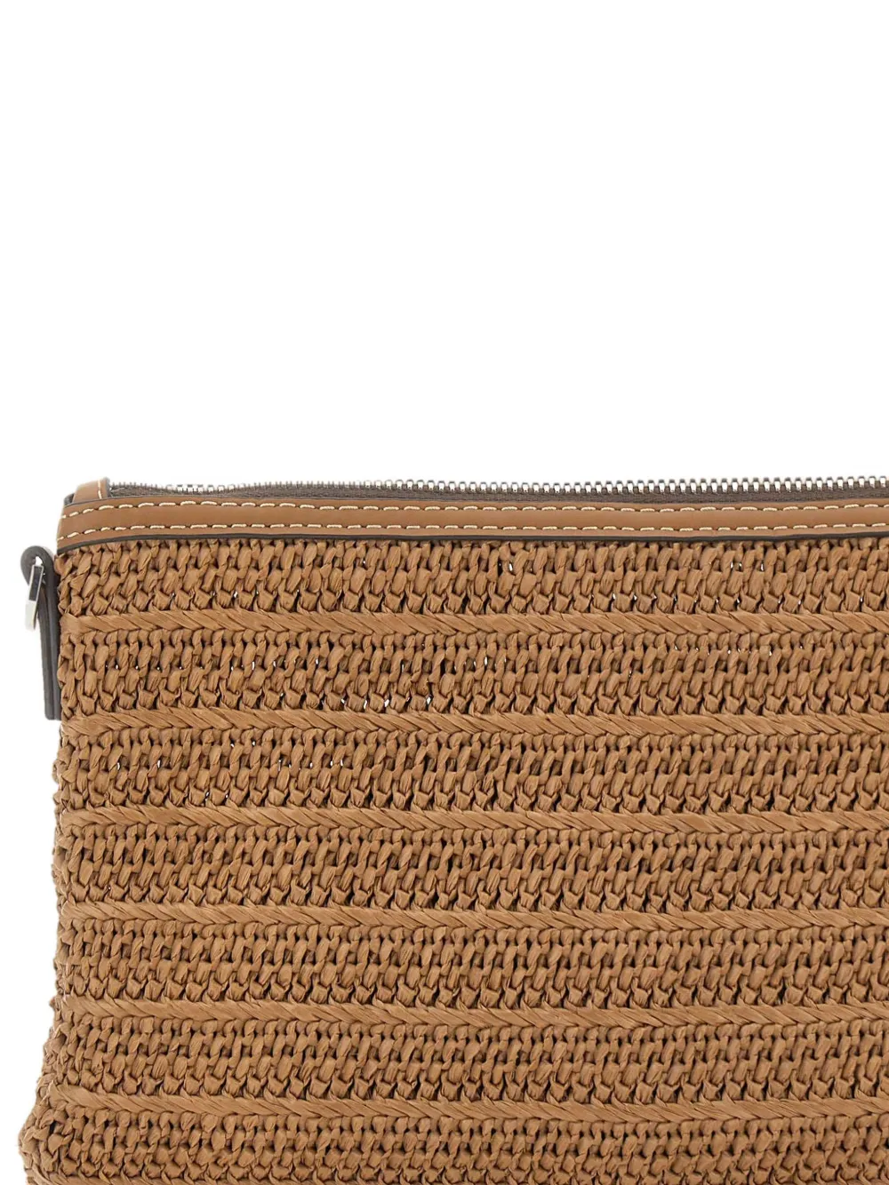  Marcella Club Woven Straw Leather Clutch Bag - Neutrals 