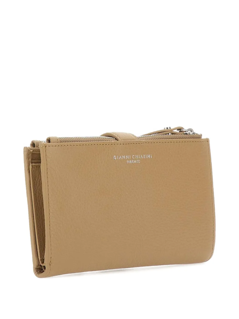 Gianni Chiarini Pebbled Zip Leather Wallet - Neutrals 