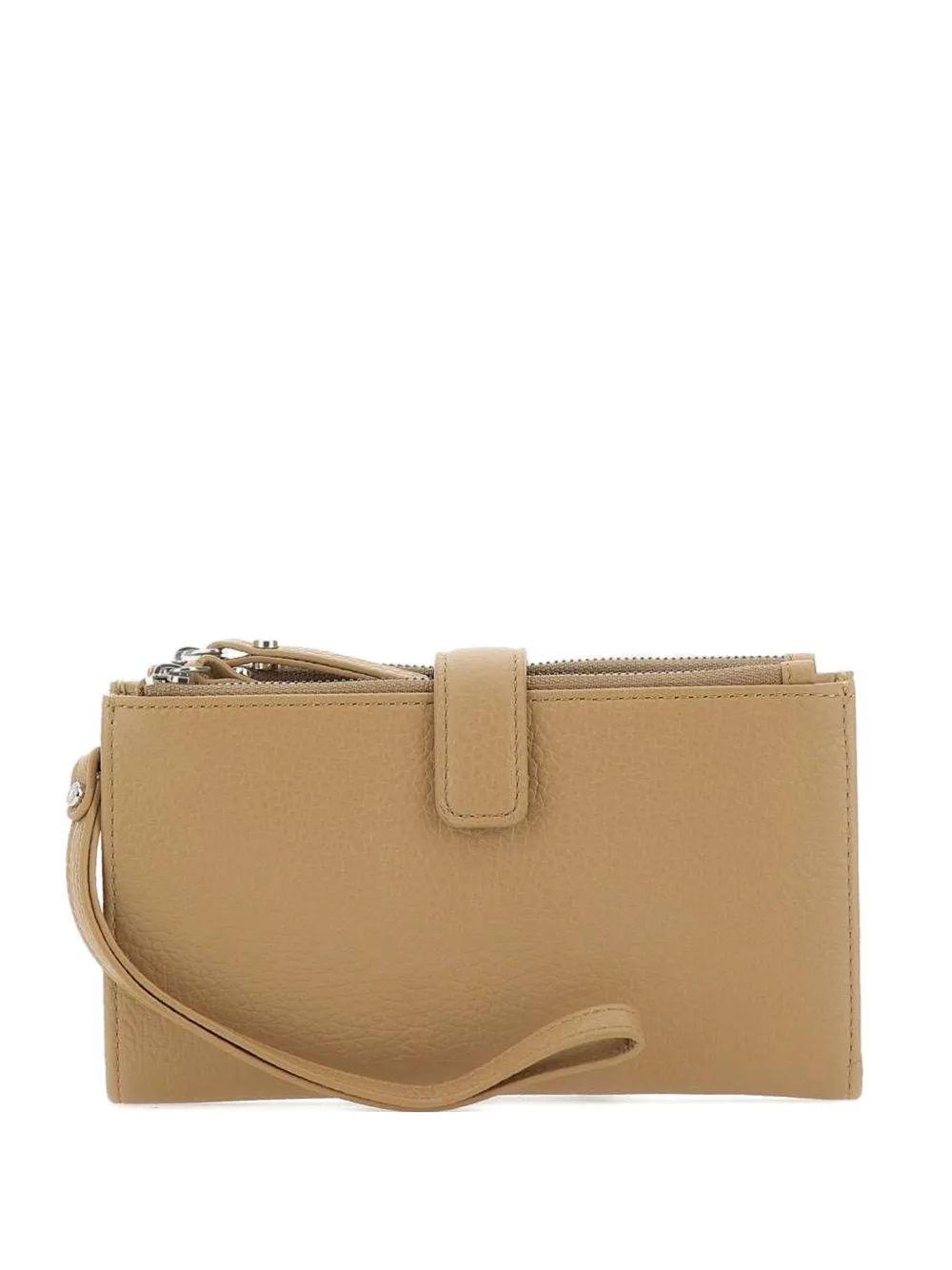 GIANNI CHIARINI pebbled zip leather wallet - Toni neutri