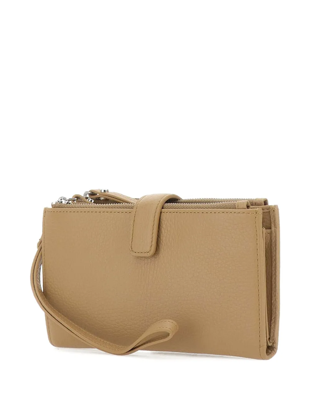  Gianni Chiarini Pebbled Zip Leather Wallet - Neutrals 