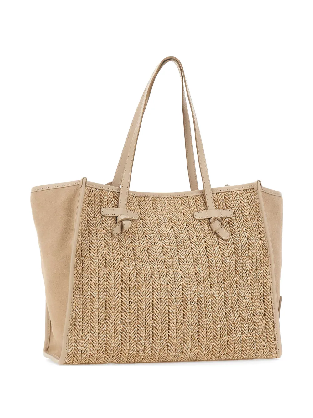 MARCELLA CLUB raffia suede shoulder bag - Neutrals