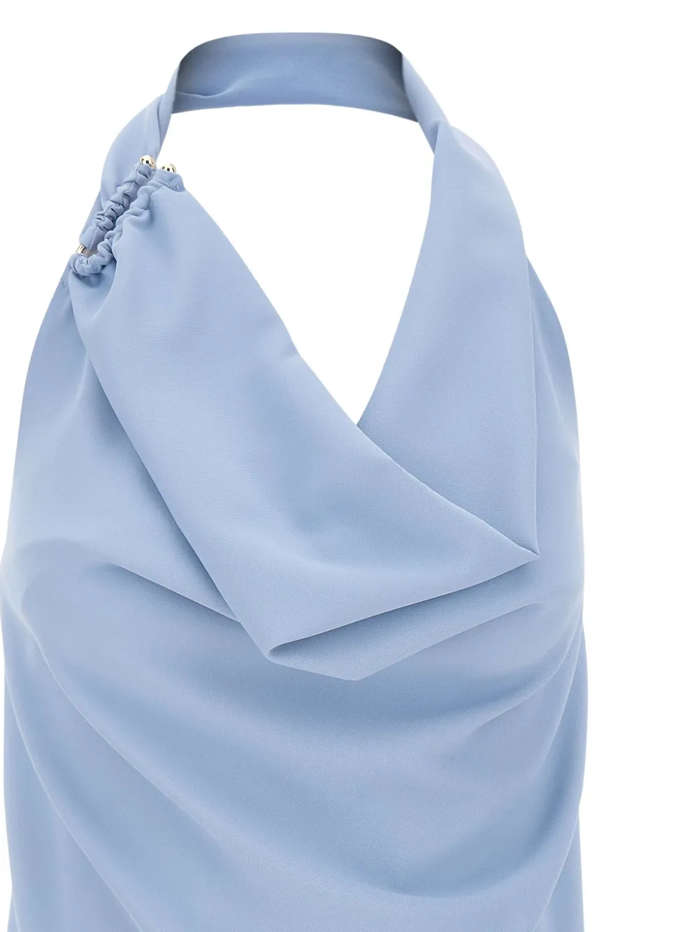 Draped Shawl Halterneck Blouse