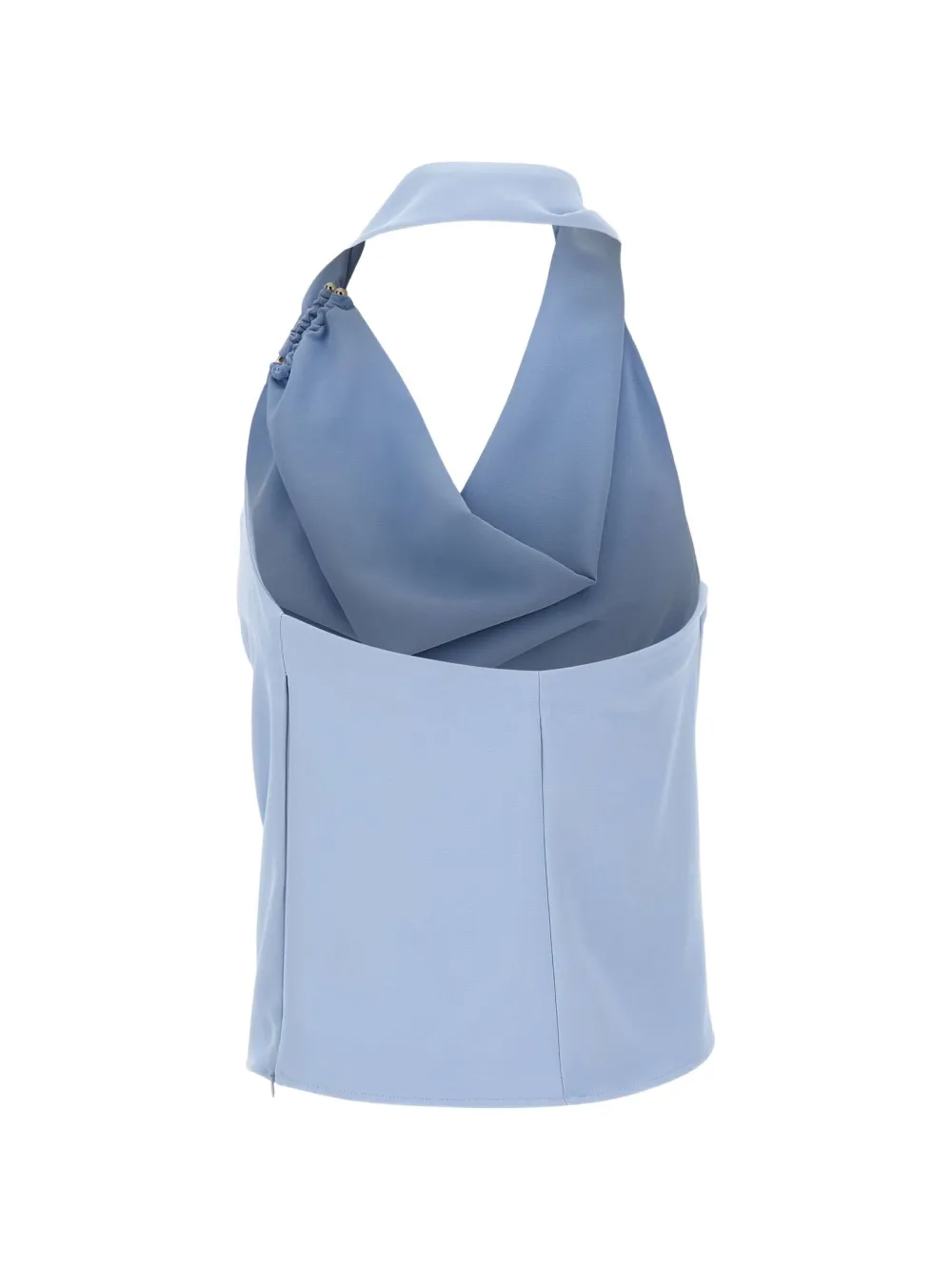 Draped Shawl Halterneck Blouse