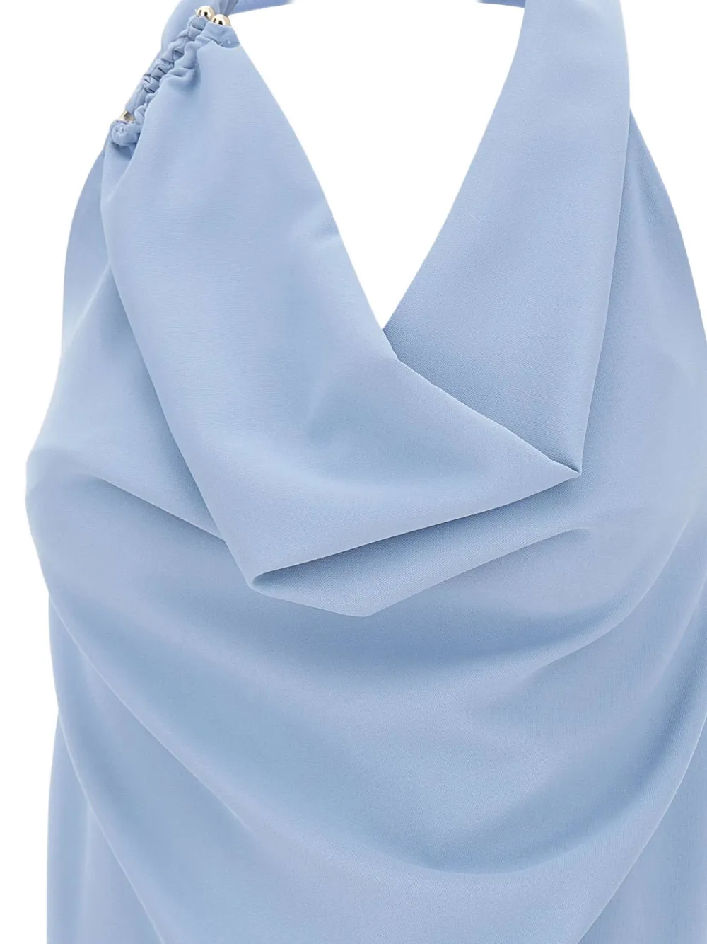Draped Shawl Halterneck Blouse