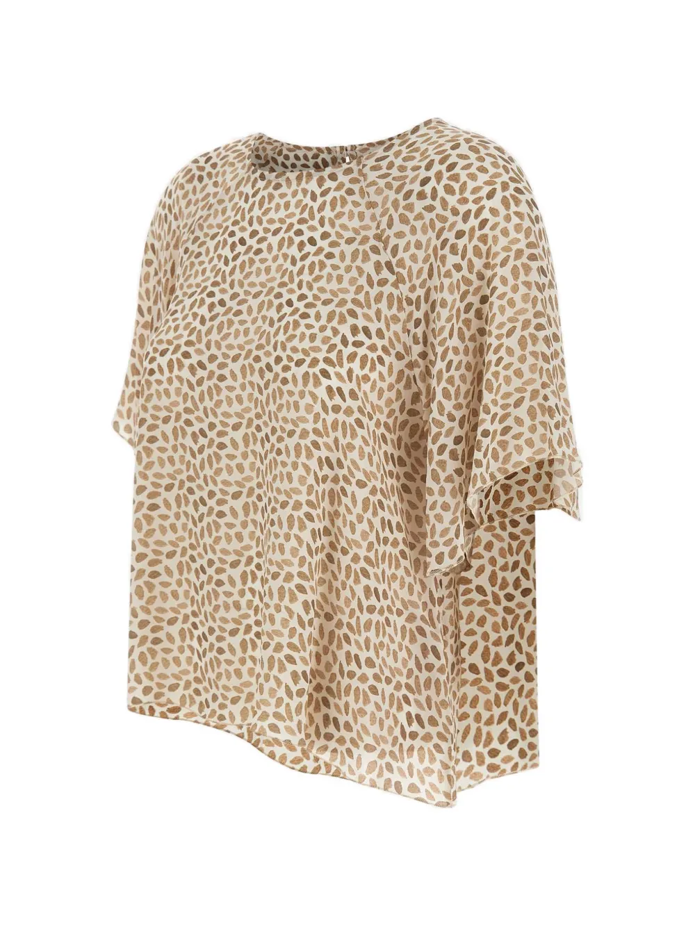  Kaos Printed Round-neck Blouse - Neutrals 