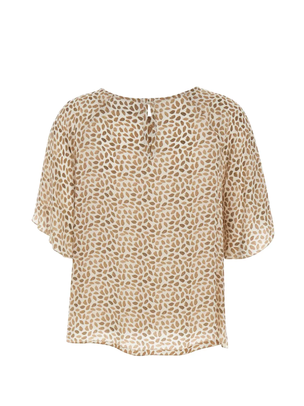  Kaos Printed Round-neck Blouse - Neutrals 