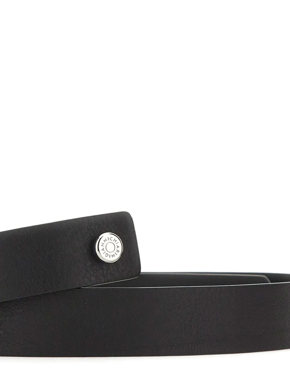  Gianni Chiarini Hammered Logo Belt - Black 