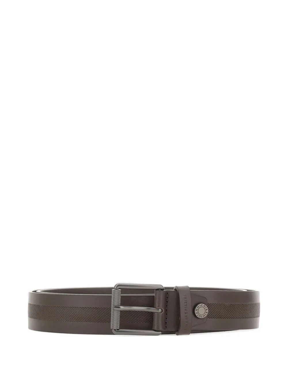 GIANNI CHIARINI ribbed buckle leather belt - Marrone