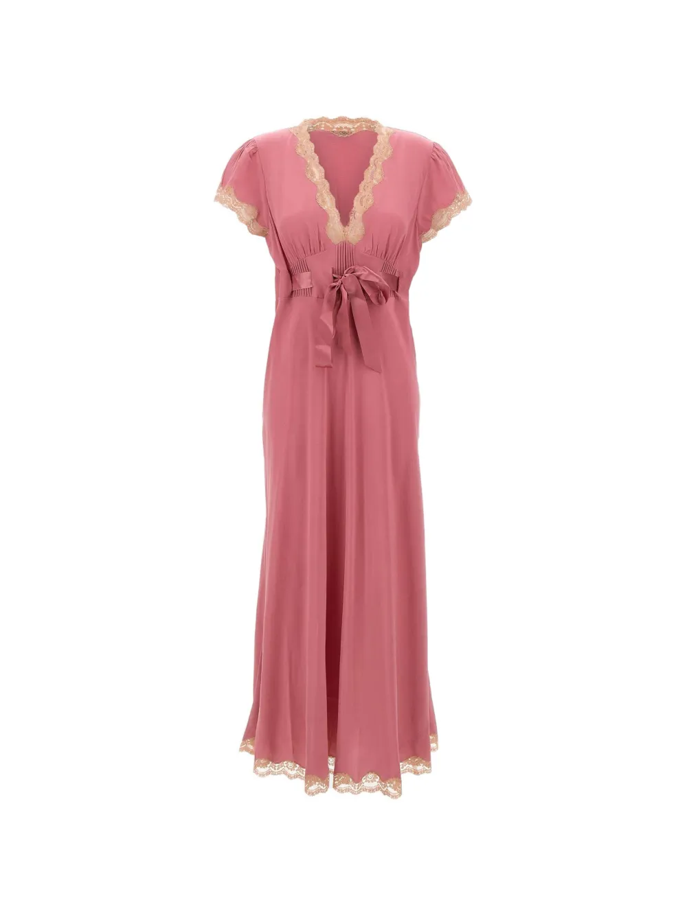 Rixo Marlice bow lace trim dress - Rosa