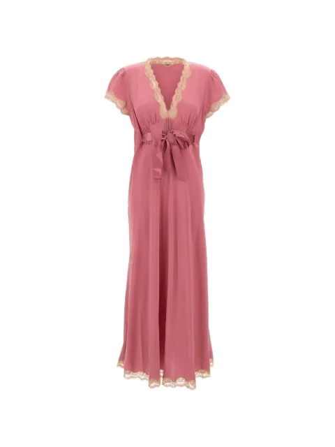 Rixo Marlice bow lace trim dress