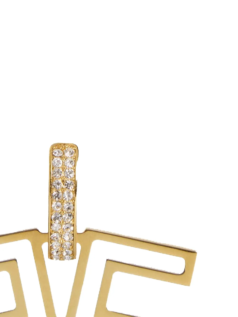  Elisabetta Franchi Rhinestone Logo Earrings - Gold 