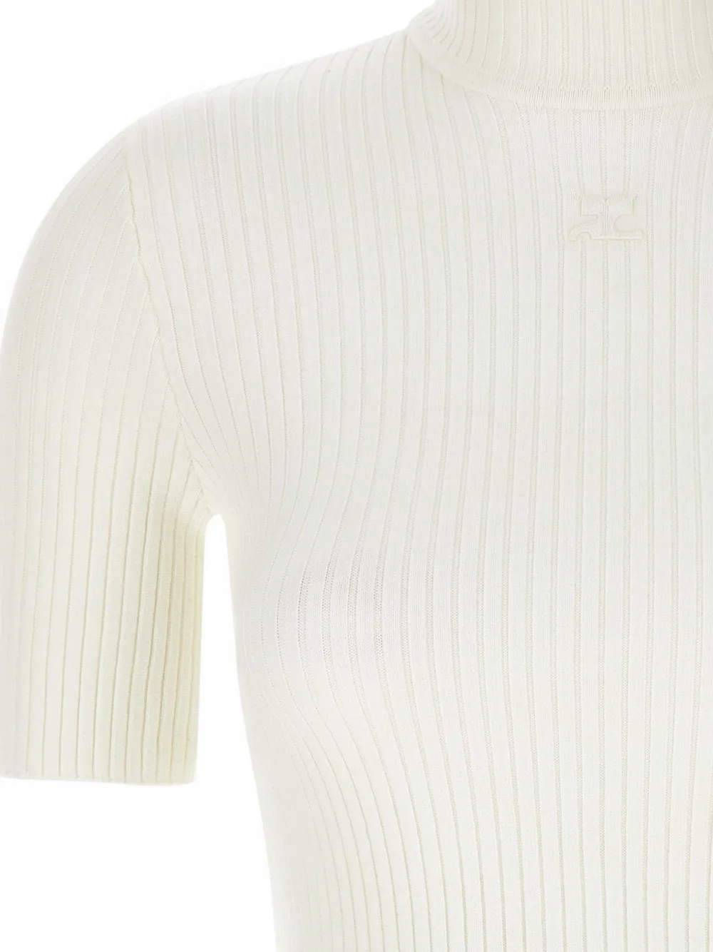 Courrèges Reedition geribbelde trui Wit