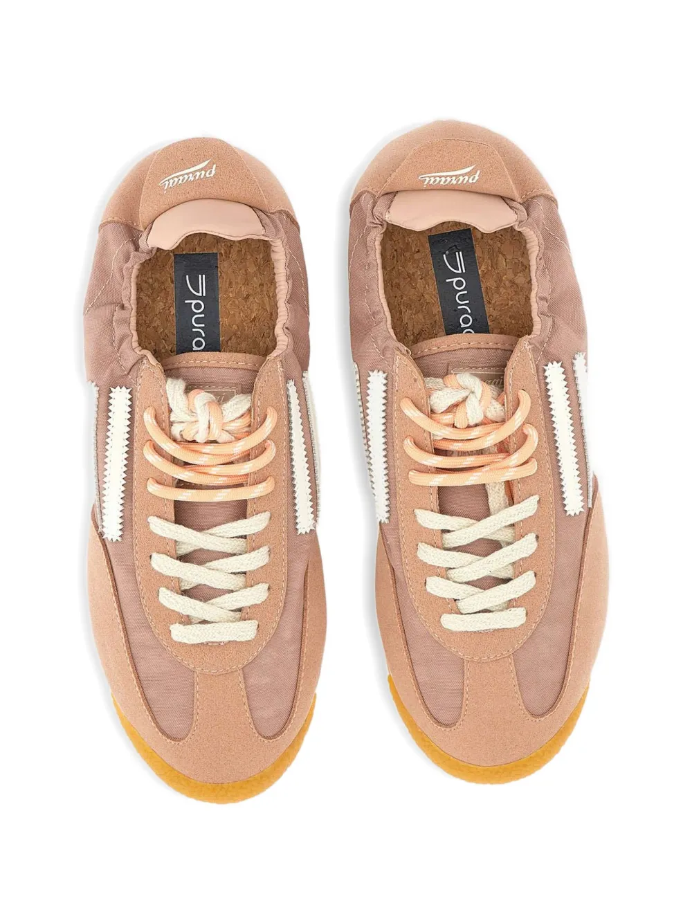 Puraai suede inserts logo sneakers Roze