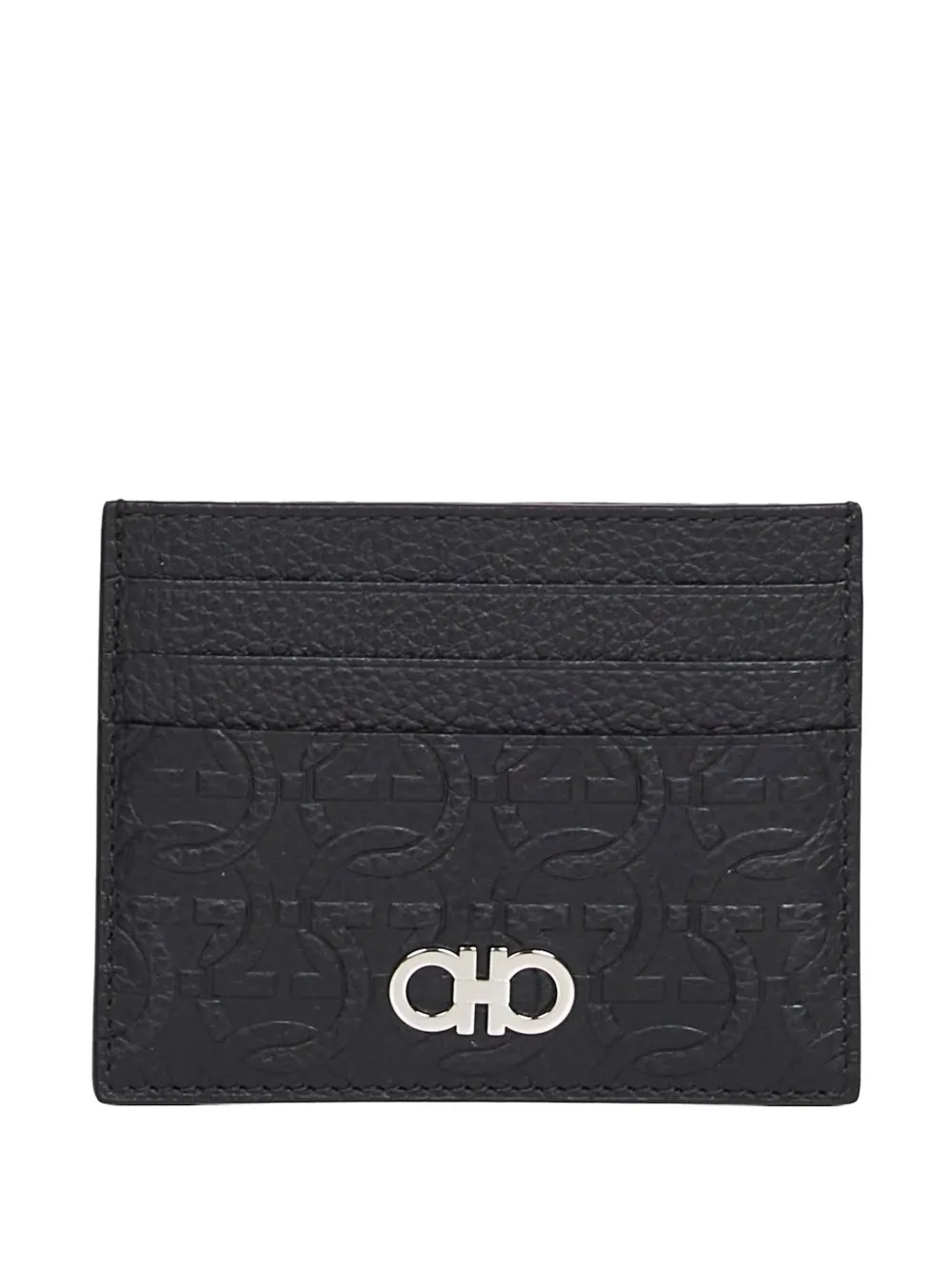 Ferragamo gancini-detail leather card holder - Schwarz