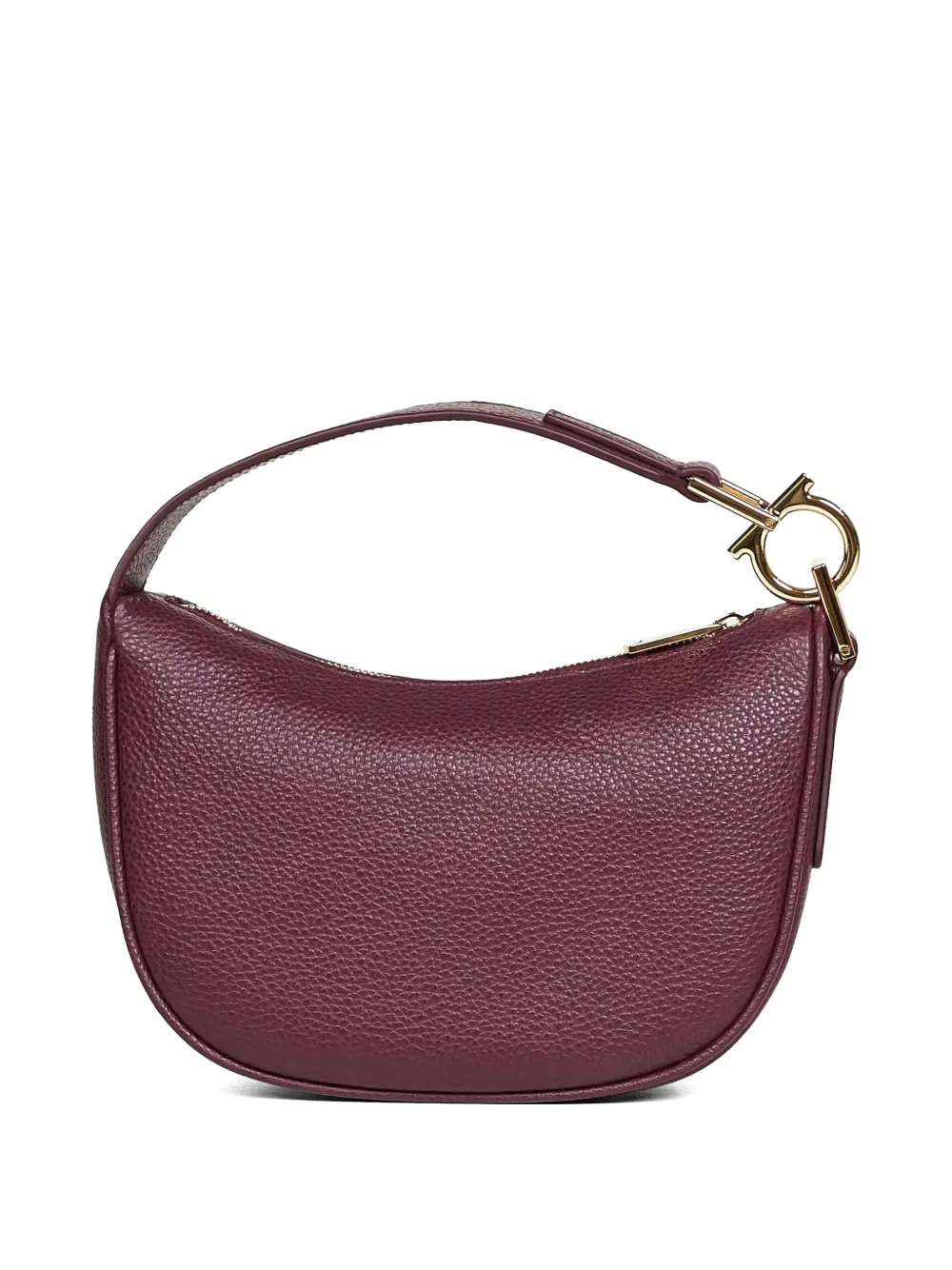 Ferragamo Mini leren schoudertas met gancini detail Paars