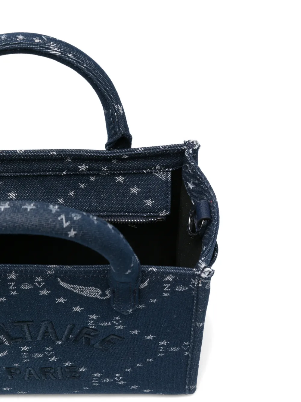 Zadig&Voltaire XS Angel denim shopper met sterprint Blauw