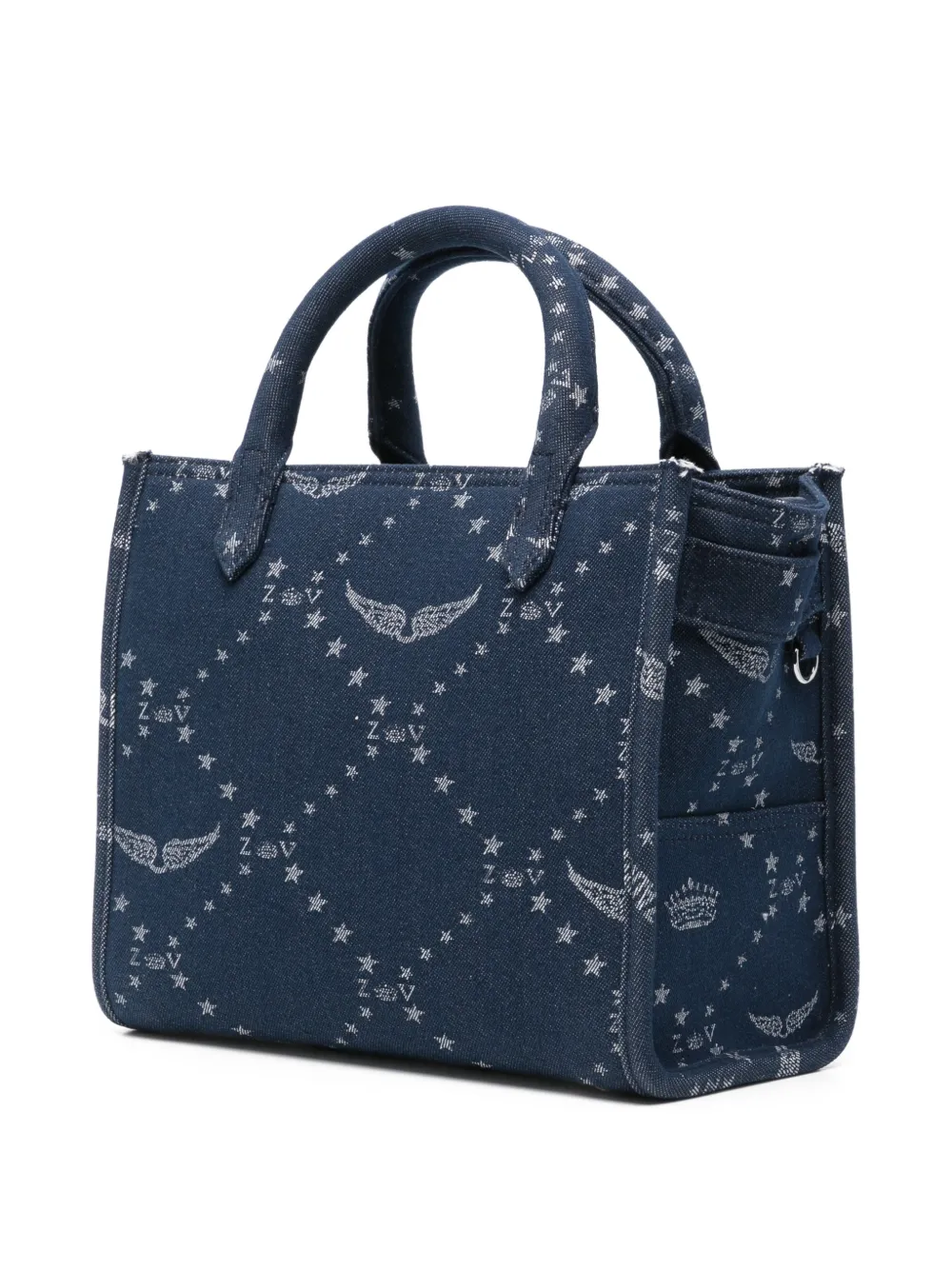 Zadig&Voltaire XS Angel denim shopper met sterprint Blauw