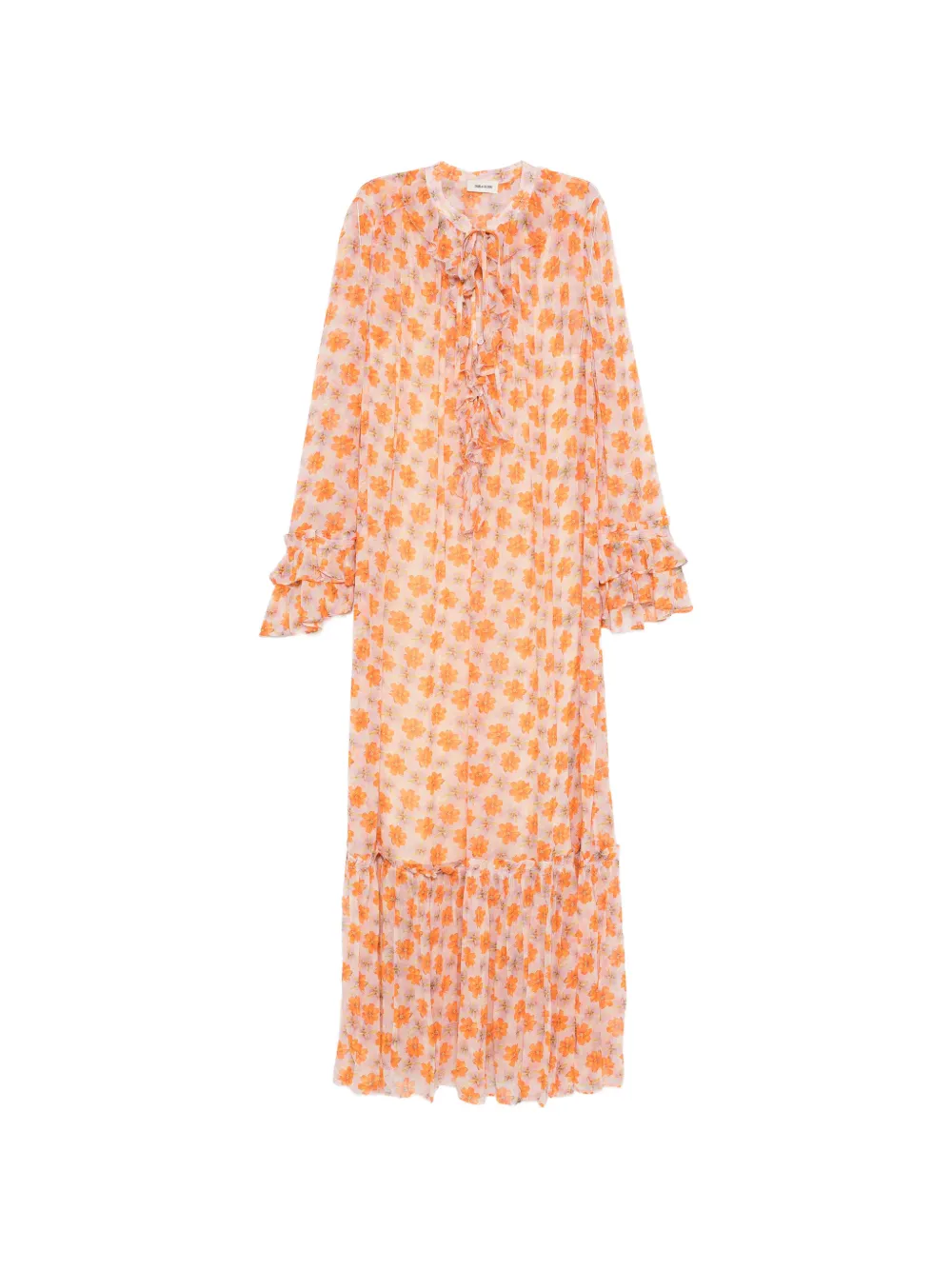 Zadig&Voltaire ruffled floral-print maxi dress - Arancione