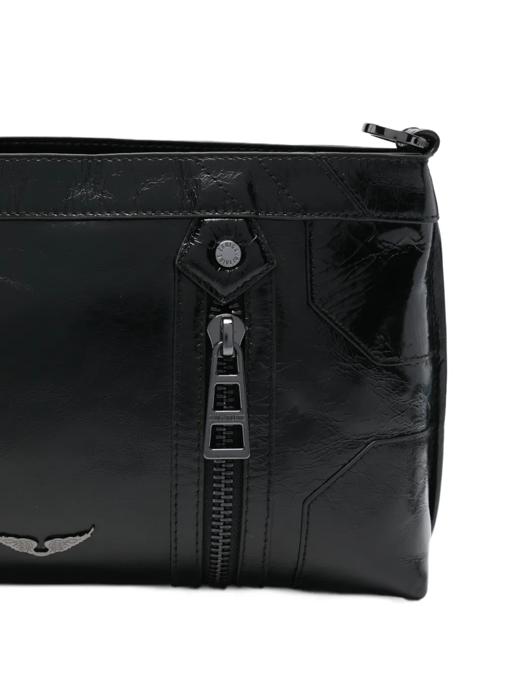 Zadig&Voltaire Sunny Moody gelakte schoudertas Zwart