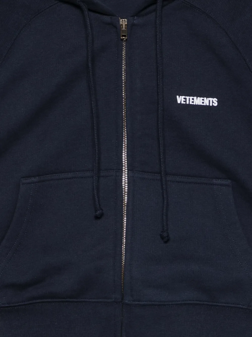  Vetements Logo-embroidered Hoodie - Blue 