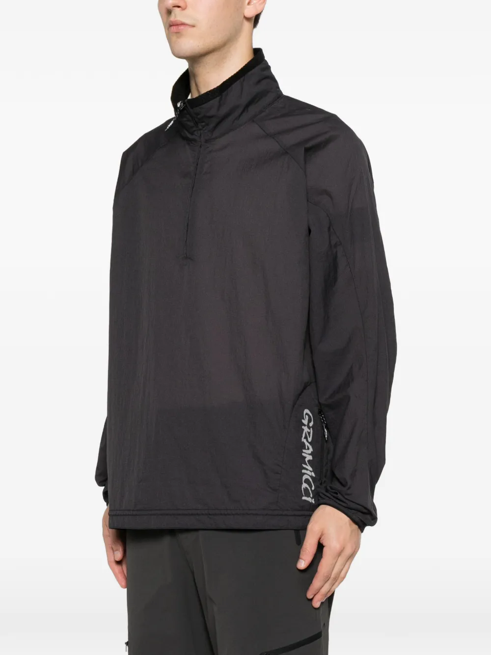 Gramicci Jack met logoprint en halve rits Grijs