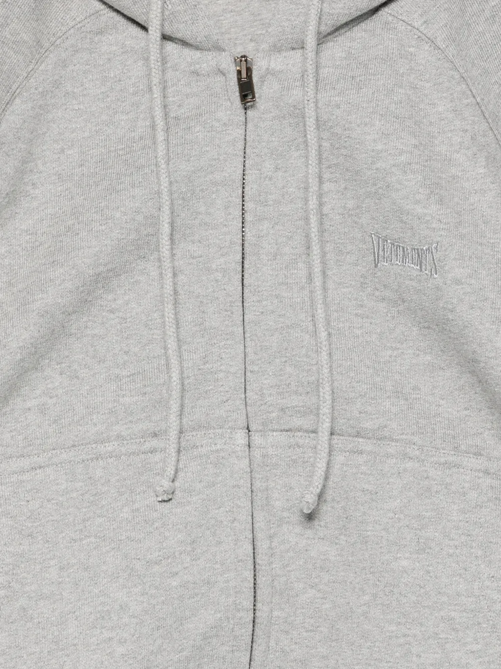  Vetements Jersey Zip Hoodie - Grey 