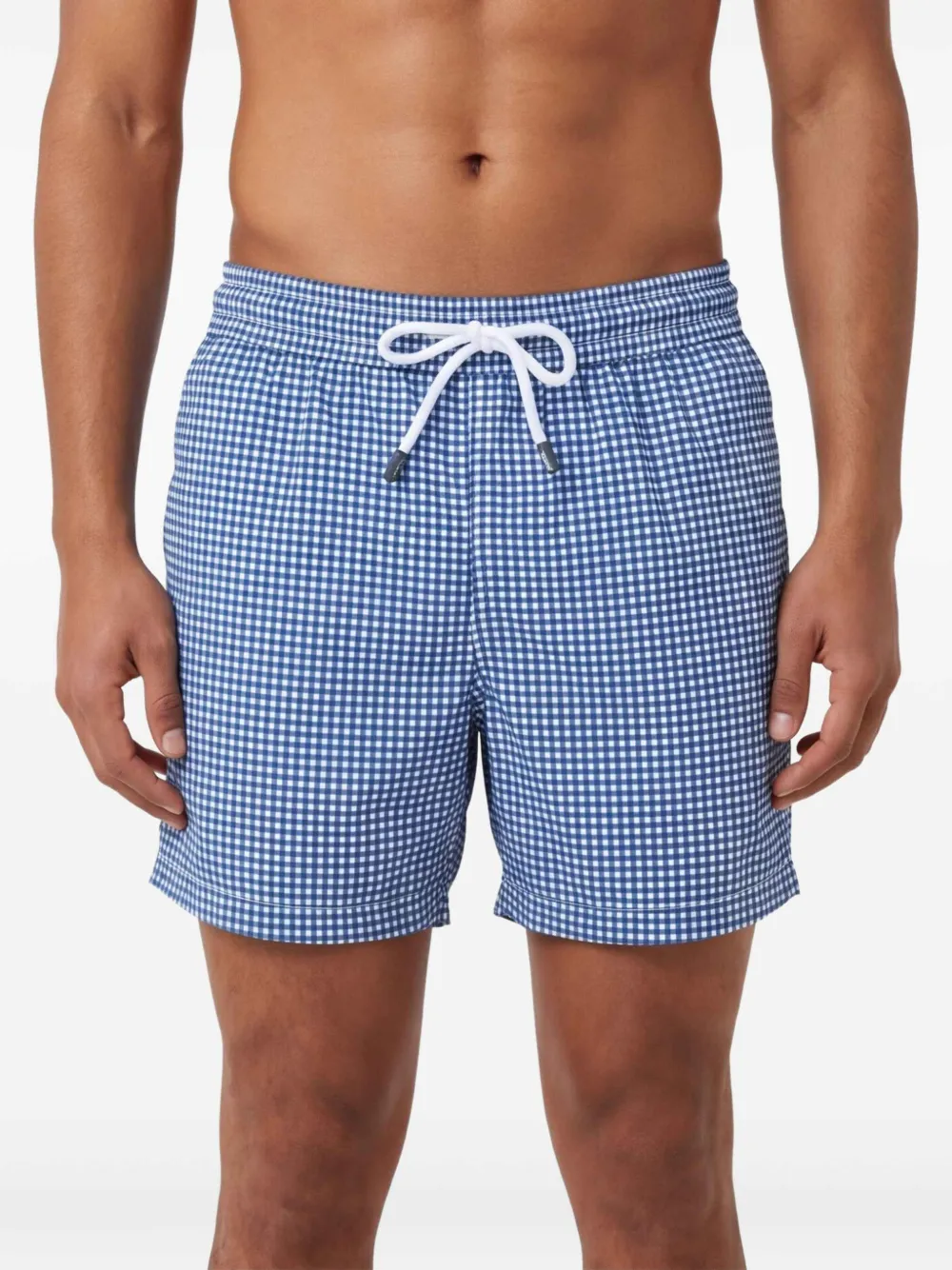 Fedeli Zwembroek met trekkoord en gingham-ruit Blauw