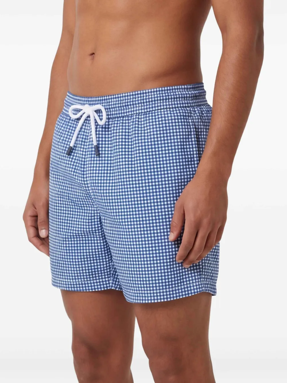 Fedeli Zwembroek met trekkoord en gingham-ruit Blauw