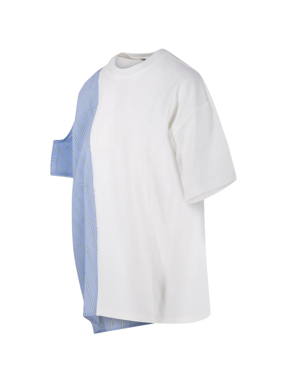  Re Code Striped Panel T-shirt - White 