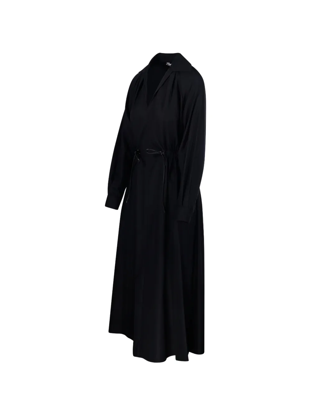  Max Mara V-neck Drawstring Midi Dress - Black 