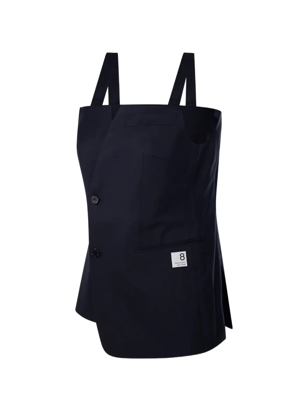  Re Code Button Strap Top - Blue 