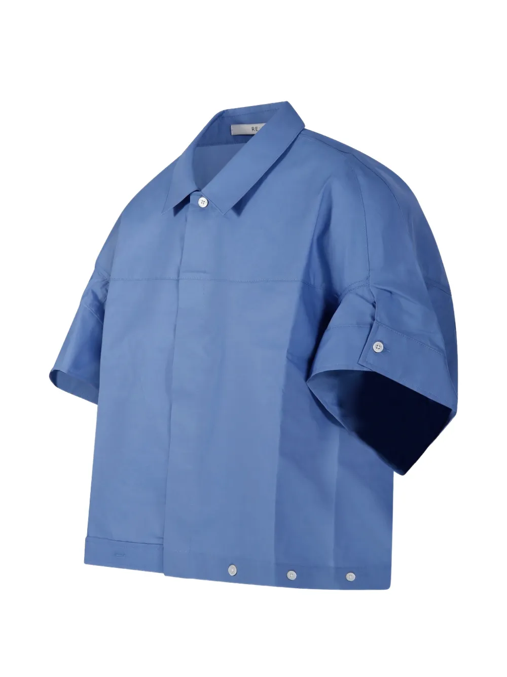 Re Code Buttoned Tie Blouse In Neutral