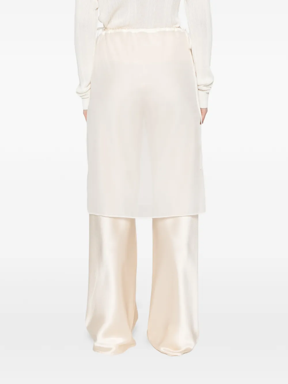 DUNST Midi-rok met trekkoord Beige