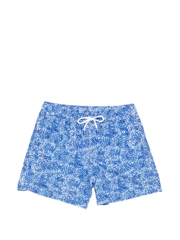 Fedeli Print Beach Shorts in Blue